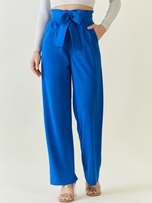 AAYU Regular Fit Women Light Blue Trousers