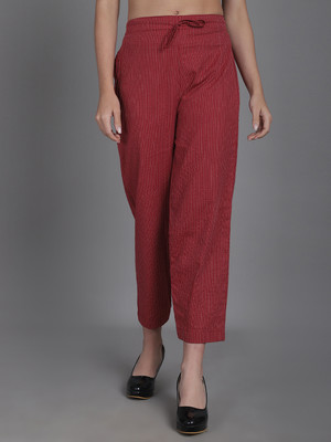 Enchanted Drapes Slim Fit Women Maroon Trousers