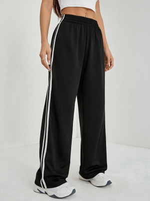 Dockstreet Loose Fit Women White, Black Trousers
