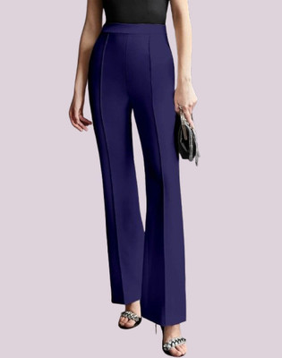 HouseOfCommon Regular Fit Women Blue Trousers