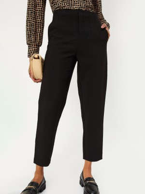 MAX Regular Fit Women Black Trousers