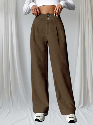 Aarya Fashion Regular Fit Women Brown Trousers