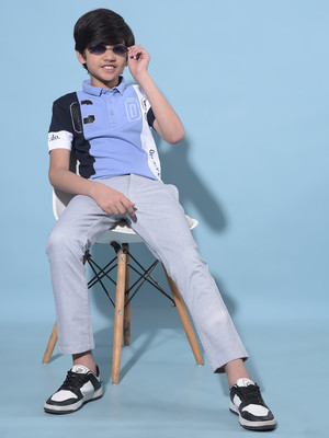 CRIMSOUNE CLUB Slim Fit Boys Grey Trousers