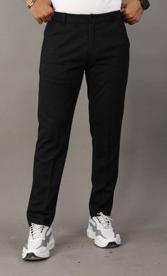COMBRAIDED Regular Fit Men Black Trousers