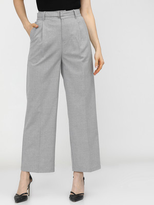 Tokyo Talkies Flared Women Grey Trousers