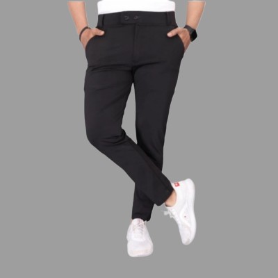 3B EMPIRE Slim Fit Men Black Trousers