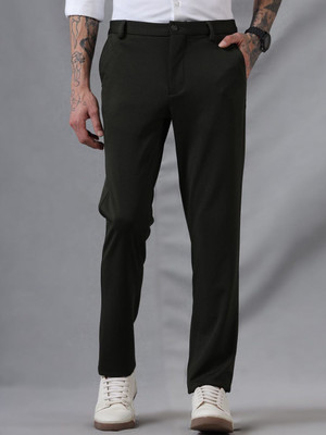 WROGN Regular Fit Men Green Trousers