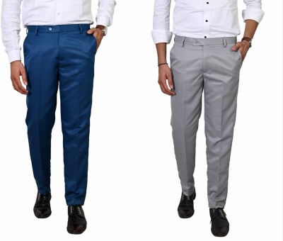 Red Cherry Regular Fit Men Blue, Silver Trousers