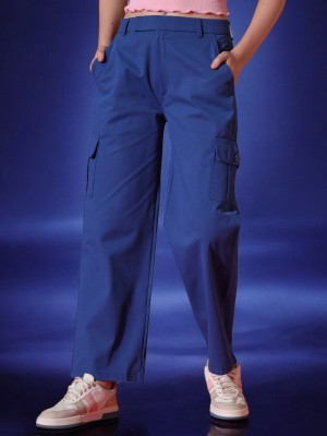 all about you Loose Fit Women Dark Blue Trousers