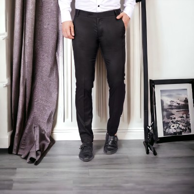 GLAUCUS Regular Fit Men Black Trousers