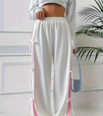 BLOOK SHOP Loose Fit Women White Trousers