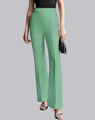 HouseOfCommon Regular Fit Women Light Green Trousers