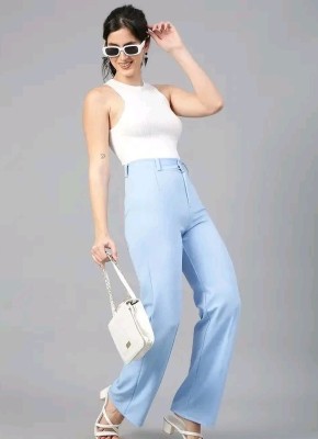 Marc Laurent Comfort Fit Women Light Blue Trousers