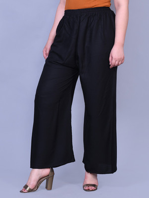 THE MARWADI HUB Regular Fit Women Black Trousers