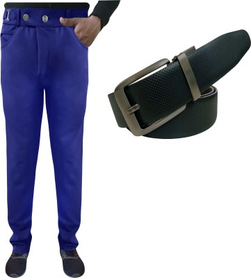 Aakarshini Regular Fit Men Dark Blue Trousers