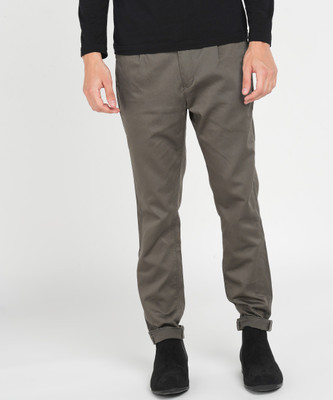 Mast & Harbour Slim Fit Men Green Trousers