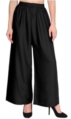 UM CREATIONS Flared Women Black Trousers