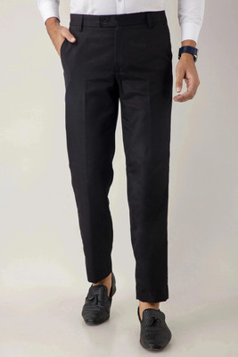 SEVEN HUNTERS Regular Fit Men Black Trousers