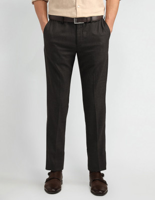 ARROW Slim Fit Men Brown Trousers