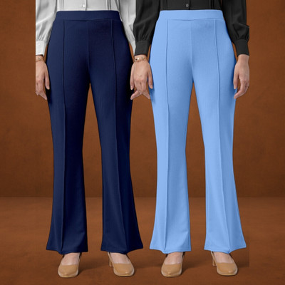 Anitafashion Comfort Fit, Regular Fit Women Dark Blue, Light Blue Trousers