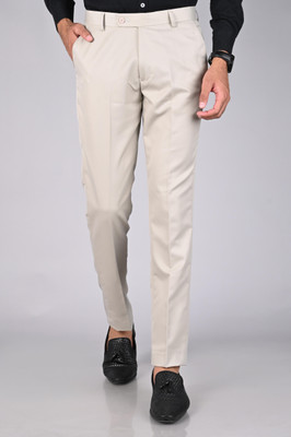 MANCREW Regular Fit Men Beige Trousers