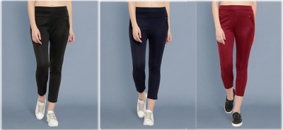 Miraksh Regular Fit Women Black, Blue, Maroon Trousers