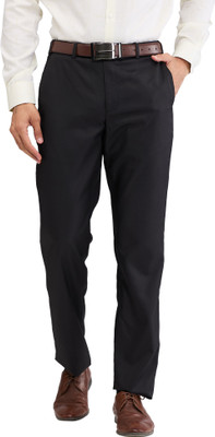 PARK AVENUE Regular Fit Men Black Trousers