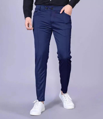 ynam Slim Fit Men Blue Trousers