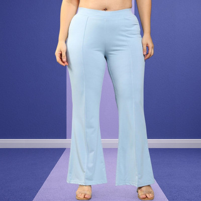 Anitafashion Loose Fit Women Light Blue Trousers