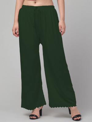 FamBee Relaxed Women Dark Green Trousers
