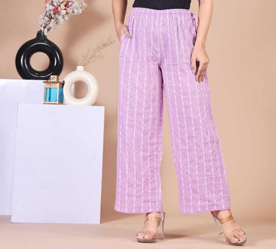 welcomekurti Regular Fit Women Purple Trousers