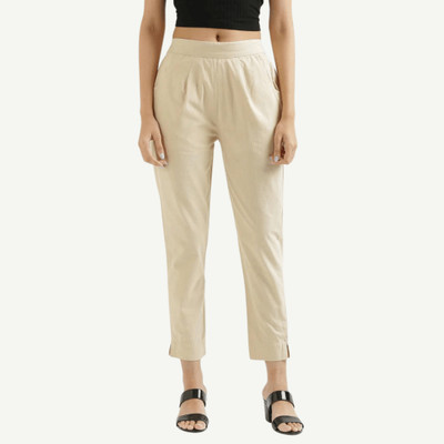 Skyago Regular Fit Women Beige Trousers