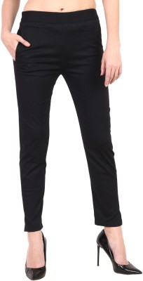 POPWINGS Regular Fit Women Black Trousers