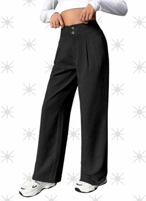 Aarya Fashion Regular Fit Women Black Trousers