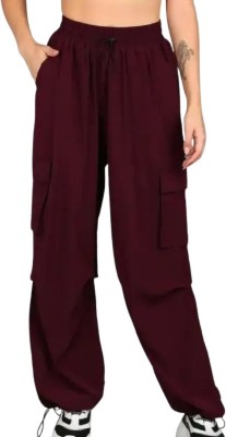 GlamSmart Loose Fit Women Maroon Trousers