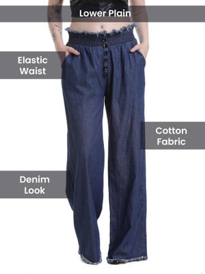 Label Of Lalaji Garments Relaxed Women Blue Trousers