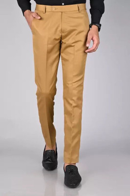 Shree VastraVeda Regular Fit Men Gold Trousers