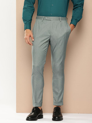 encore by INVICTUS Regular Fit Men Green Trousers