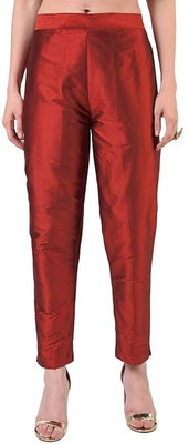 PILKU Regular Fit Women Maroon Trousers