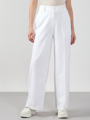 VERO MODA Straight Fit Women White Trousers