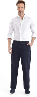 RARE RABBIT Straight Fit Men Dark Blue Trousers