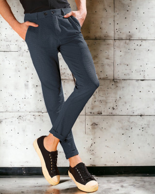 INDICLUB Regular Fit Men Grey Trousers