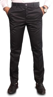 Breakthrough Slim Fit Men Black Trousers