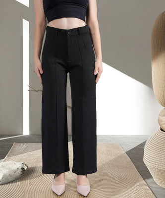 NEYSA Regular Fit Women Black Trousers