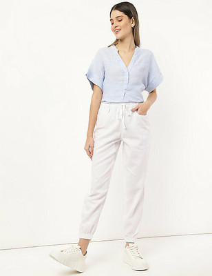 MARKS & SPENCER Regular Fit Women White Trousers