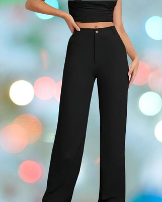 ARUHA Relaxed Women Black Trousers