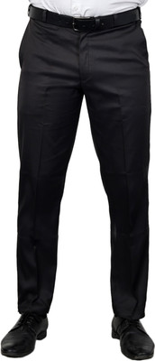 Anjali creation Comfort Fit Men Black Trousers