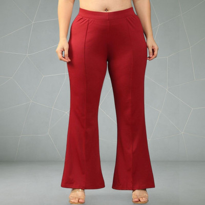Anitafashion Loose Fit Women Maroon Trousers