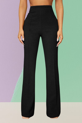 AKOTTY Regular Fit Women Black Trousers