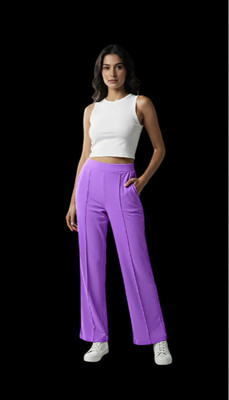 LAXMISPORTS Straight Fit Women Purple Trousers